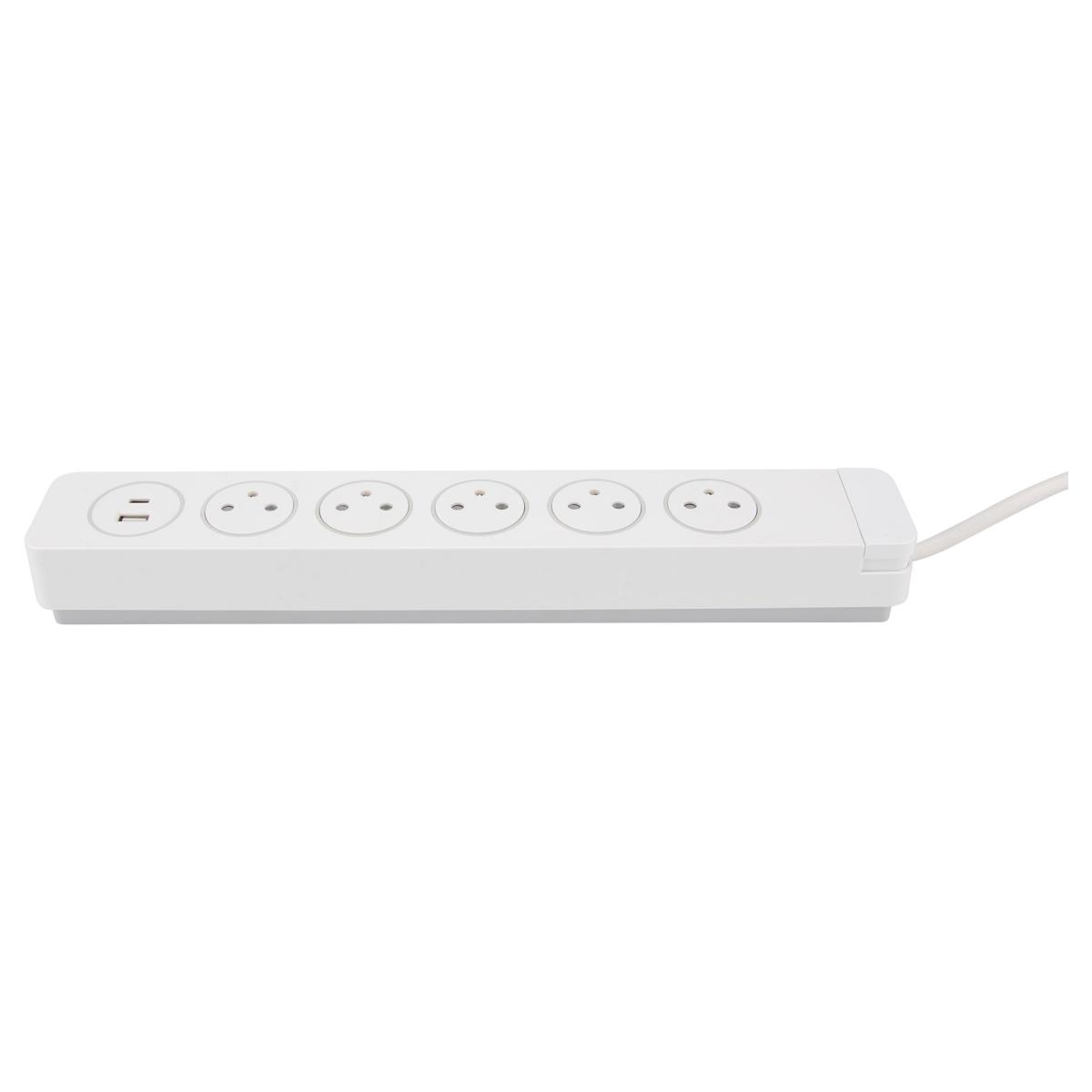Multiprise 3/5 prises 16A 2P+T + 2USB - Easy Eject - Mantéa Otio