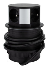 Bloc multiprise encastrable 3 prises 16A + 2xUSB et chargeur induction - Noir - Otio