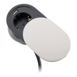 Prise encastrable Schuko + USB A avec couvercle à glissière - Noir - Otio