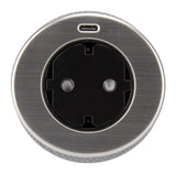 Prise encastrable affleurante Schuko + USB-C - Noir - Otio
