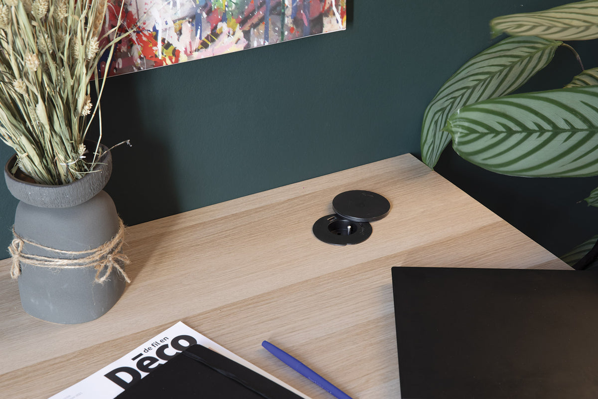 Prise encastrée + ports USB et chargeur induction QI - Otio