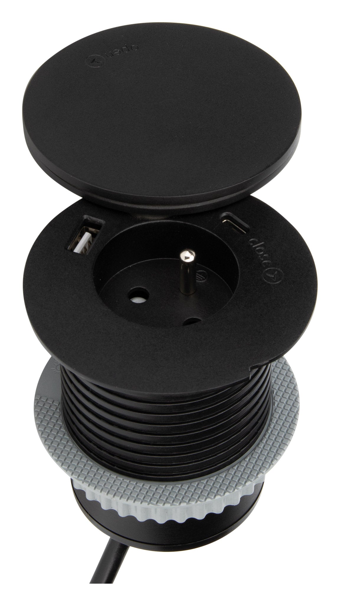 Prise encastrée + ports USB et chargeur induction QI - Otio