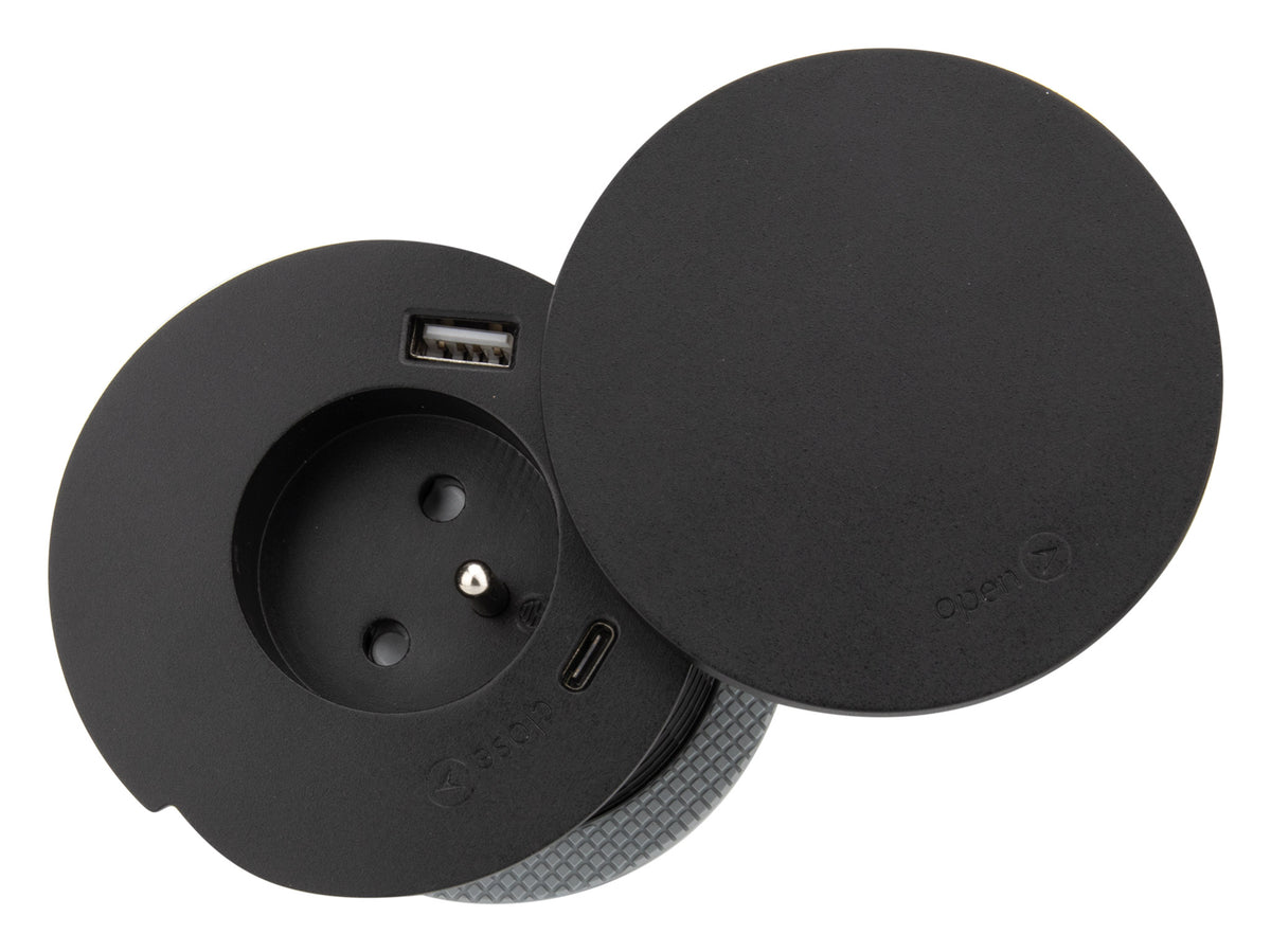 Prise encastrée + ports USB et chargeur induction QI - Otio