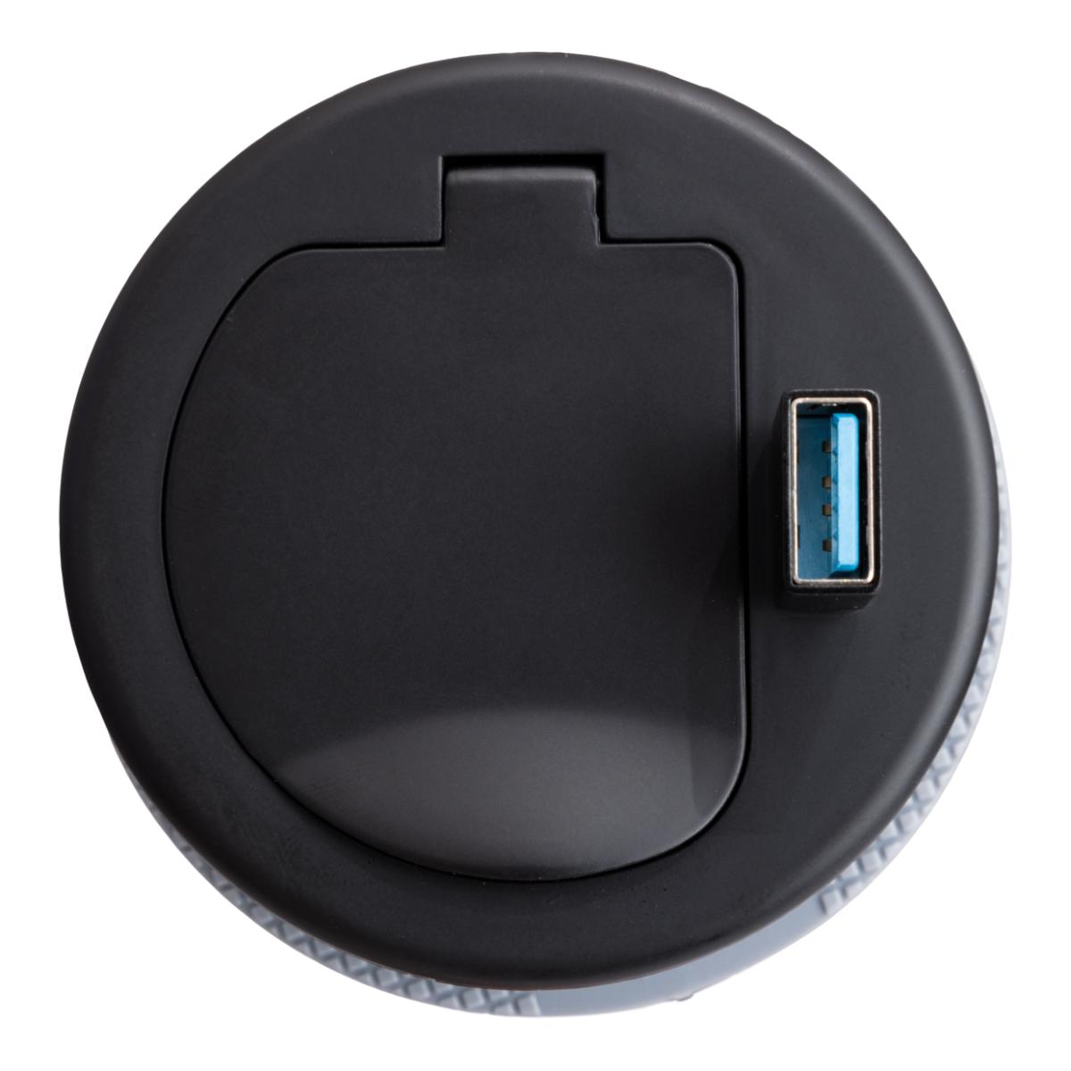 Bloc prise encastrable avec clapet + port USB - Otio