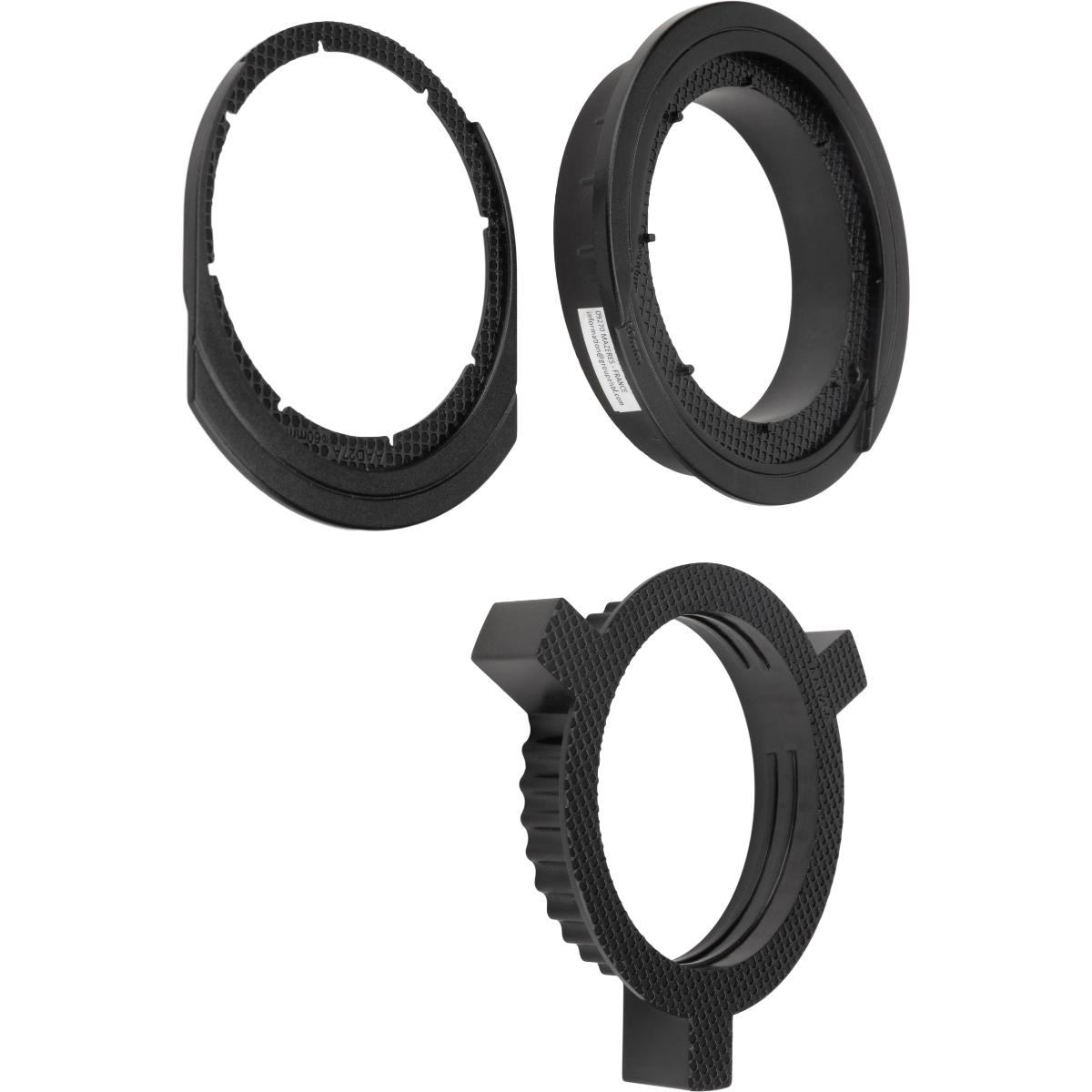 Kit de 3 bagues d'adaptation blocs encastrés Ø60/80mm - Otio