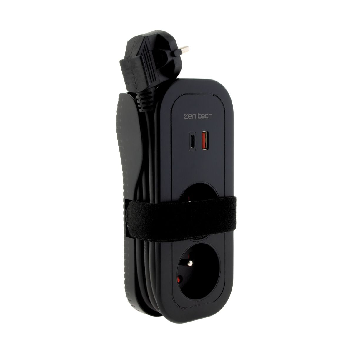 Bloc multiprise nomade 4 prises dont 2 USB - Noir - Mundo - Zenitech