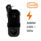 Bloc multiprise nomade 4 prises dont 2 USB - Noir - Mundo - Zenitech