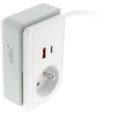 Bloc multiprise Gekko XS clipsable 2 USB A+C 20W 1.5m blanc - Otio