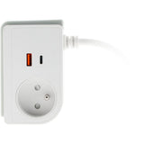 Bloc multiprise Gekko XS clipsable 2 USB A+C 20W 1.5m blanc - Otio