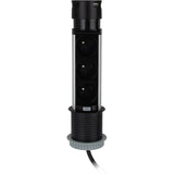 Multiprise escamotable 3x16A + 2 USB - Noir - Otio