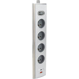 Bloc multiprise d'angle 4x16A + 2 USB A + C 20W + interrupteur - Inox - Otio