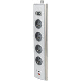 Bloc multiprise d'angle 4x16A + 2 USB A + C 20W + interrupteur - Inox - Otio