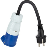 Adaptateur caravane mâle 2P+T vers femelle CEE 17 - Protec