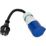 Adaptateur caravane mâle 2P+T vers femelle CEE 17 - Protec