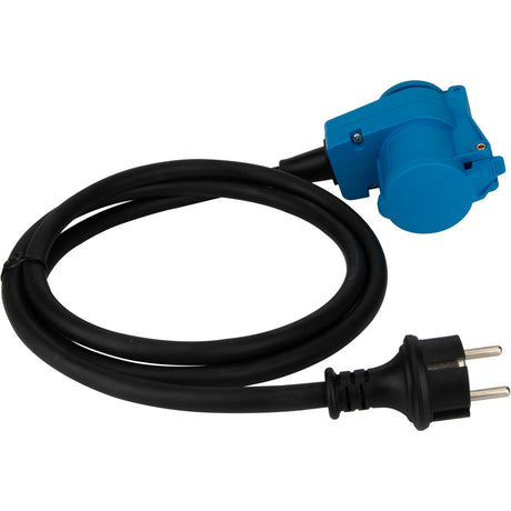 Prolongateur Schuko CEE P17 1,5m IP44 - Noir/Bleu - Protec