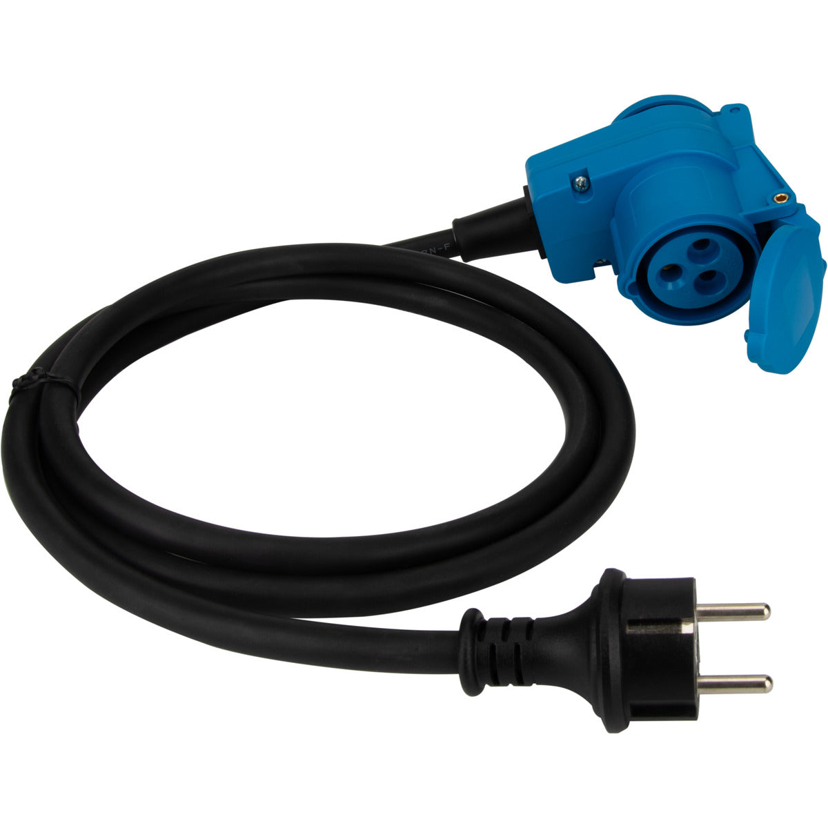 Prolongateur Schuko CEE P17 1,5m IP44 - Noir/Bleu - Protec