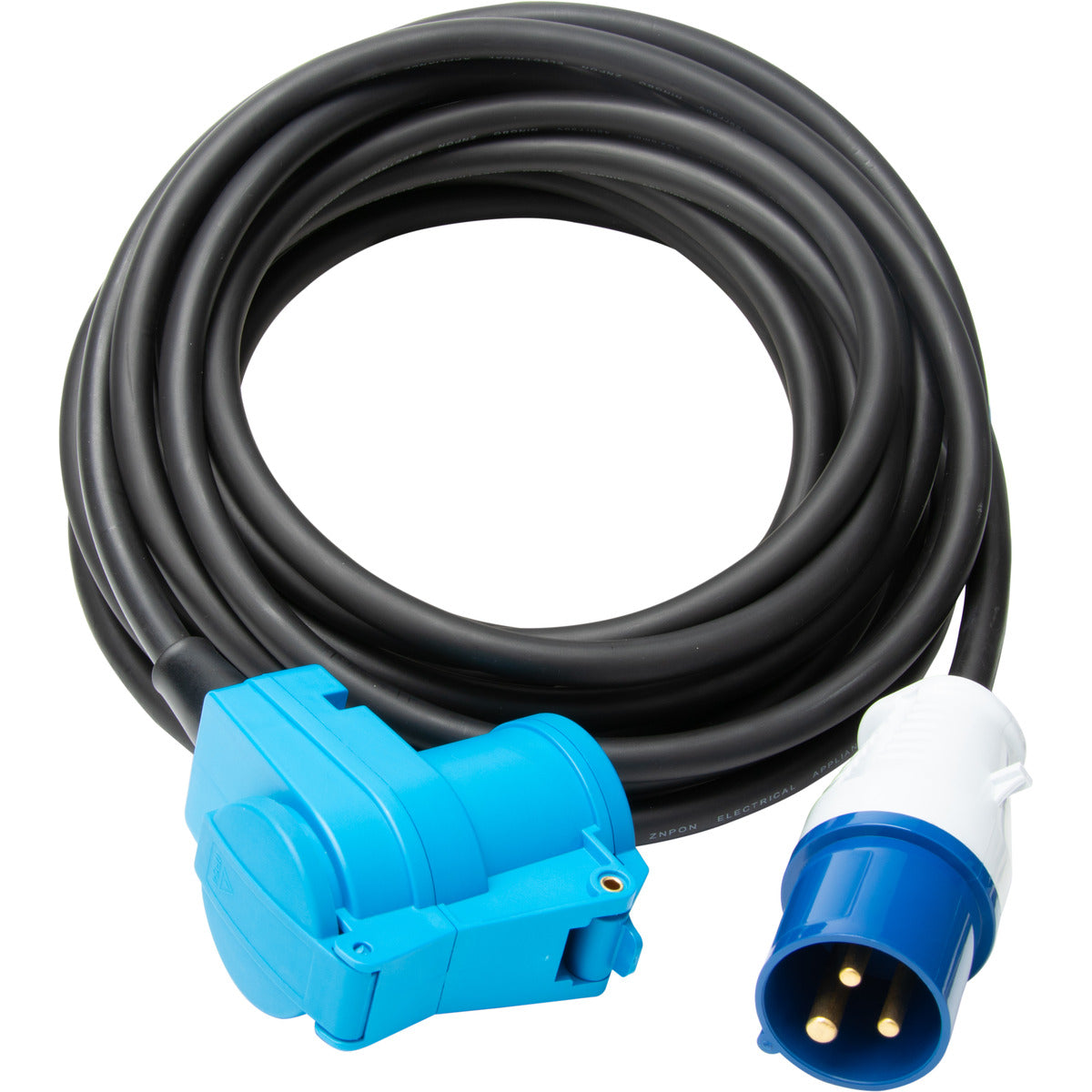 Prolongateur Schuko CEE P17 10m IP44 - noir et bleu - Protec