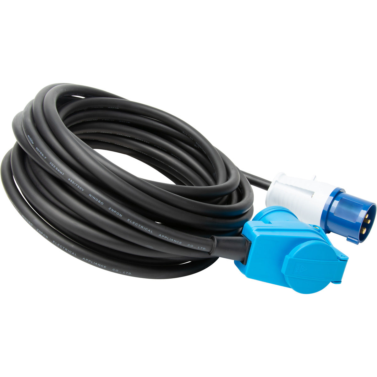 Prolongateur Schuko CEE P17 10m IP44 - noir et bleu - Protec
