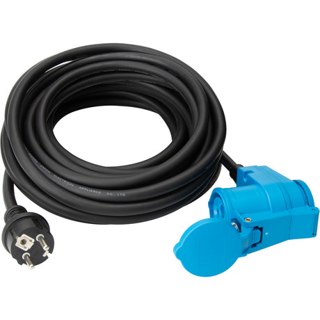Prolongateur Schuko CEE P17 10m IP44 - noir et bleu - Protec