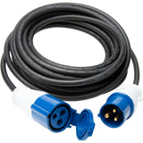 Prolongateur Schuko CEE P17 10m IP44 - Noir/Bleu - Protec