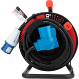 Enrouleur Schuko/CEE P17 20m - Noir/Bleu - Protec