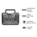 Station d'énergie portable Advance 1500 - Générateur électrique - 1328Wh/1500W - Sortie AC - Noir - Protec
