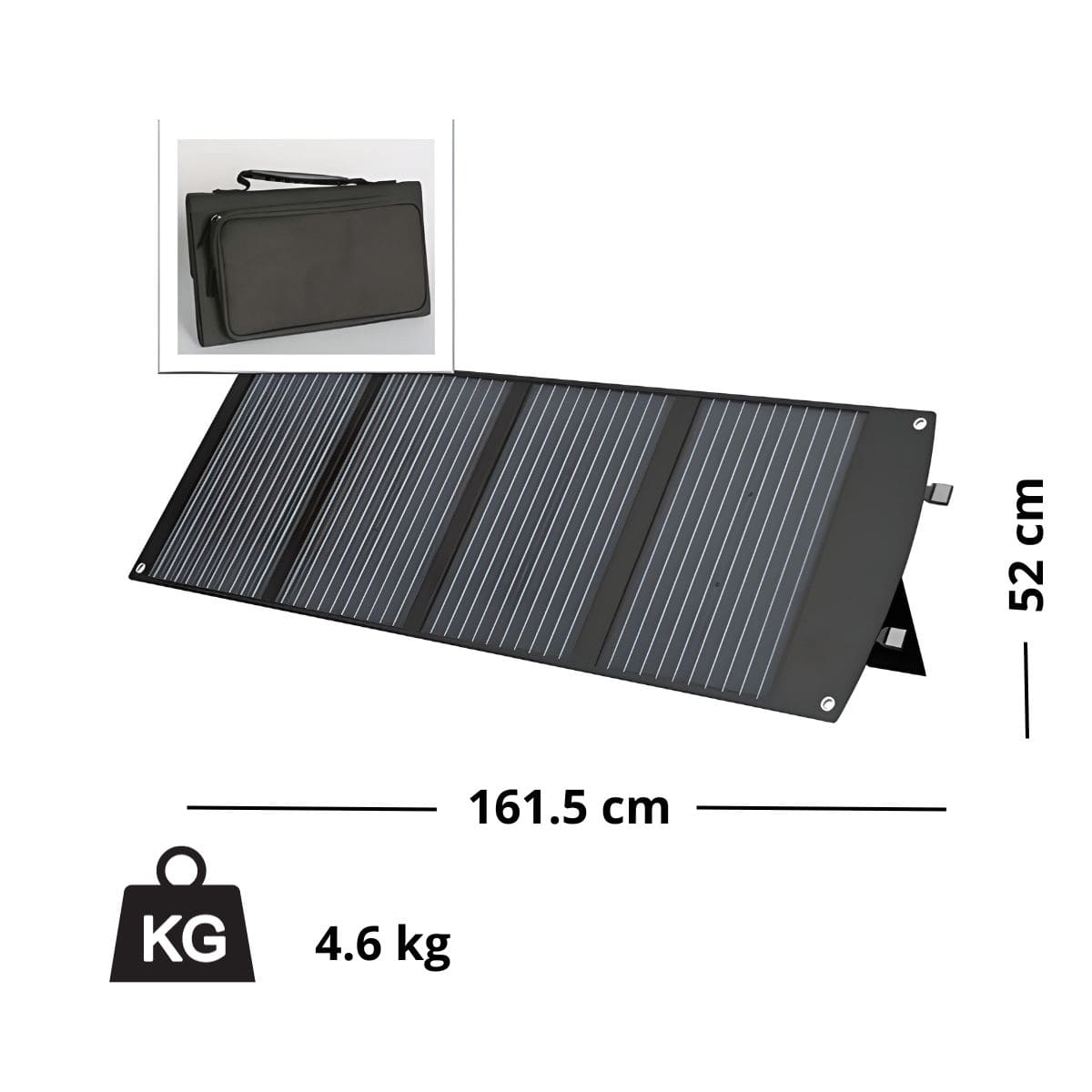 Panneau solaire portatif SolarTec 120W 18V 6,6A 4 pans monocristallins + USB A-C - Protec