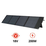 Panneau solaire portatif SolarTec 200 - 200w 18V 6,6A - 4 pans monocristallins - Port USB A-C - Câble DC - Protec