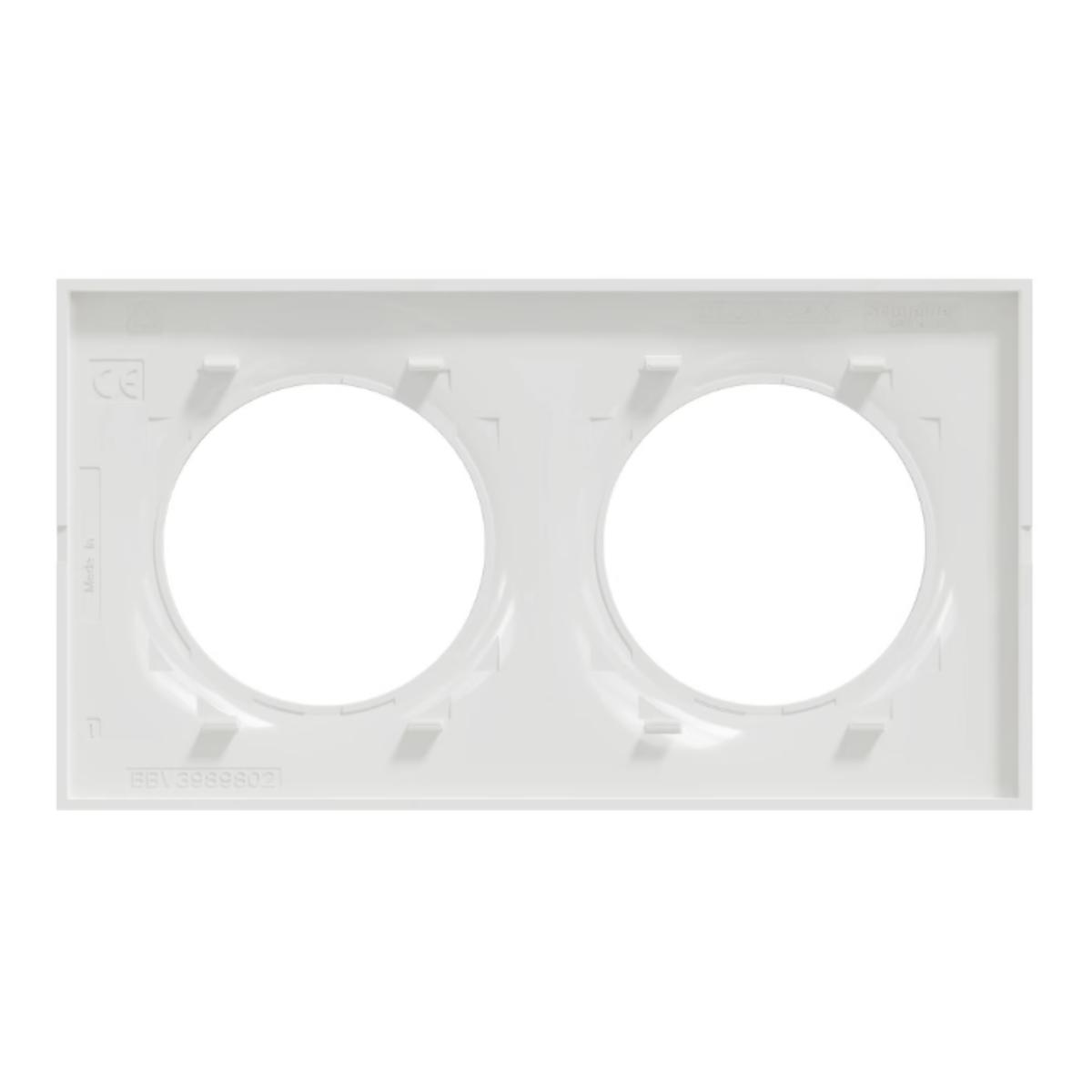 Plaque 2 postes H/V entraxe 71 mm - Odace Styl - Schneider