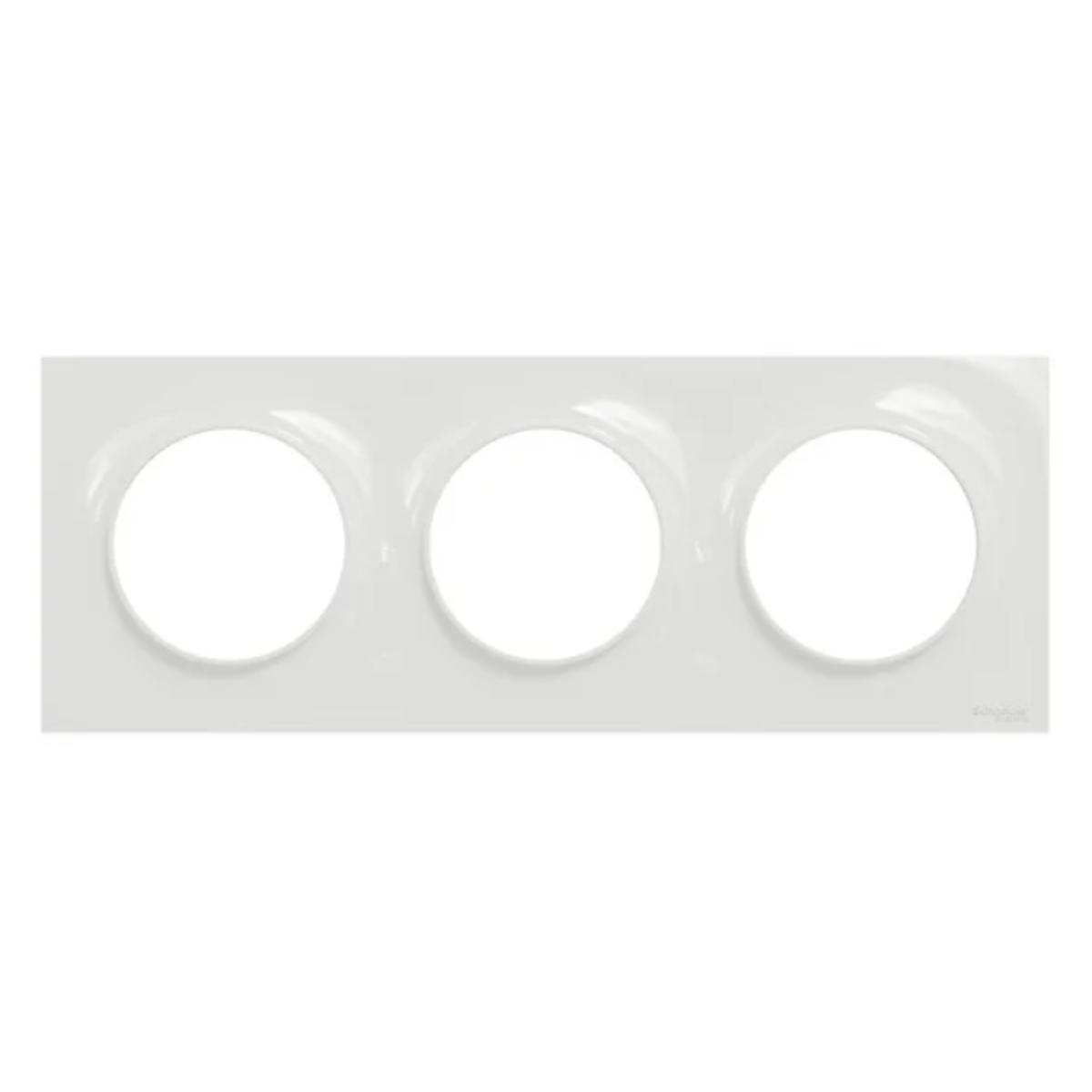 Plaque de finition Odace Styl 3 postes - Blanc - Schneider