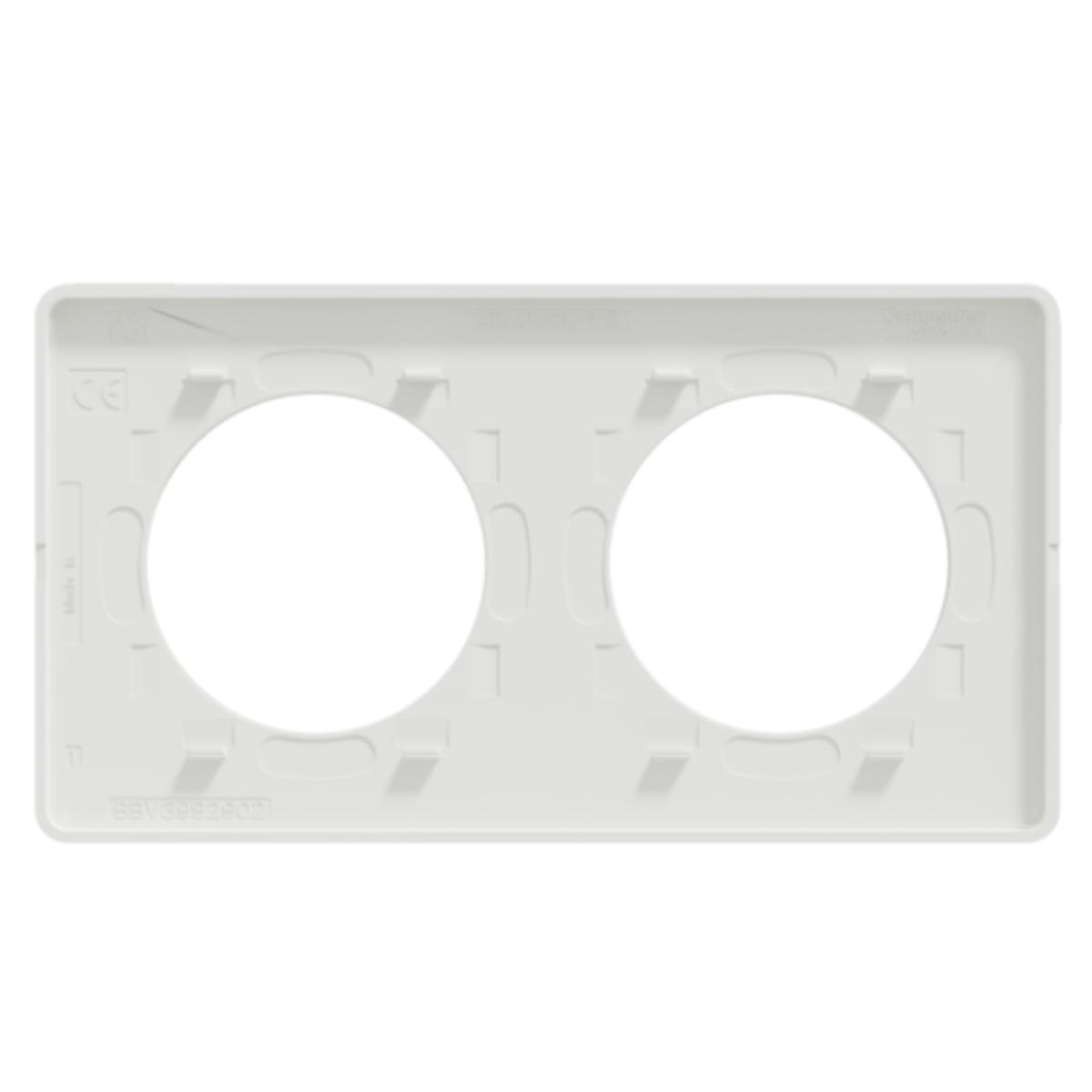 Plaque 2 postes H/V entraxe 71 mm - Odace - Schneider