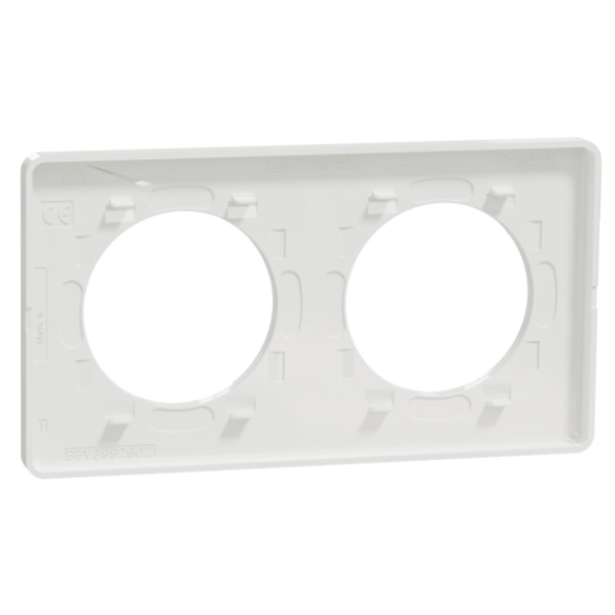 Plaque 2 postes H/V entraxe 71 mm - Odace - Schneider