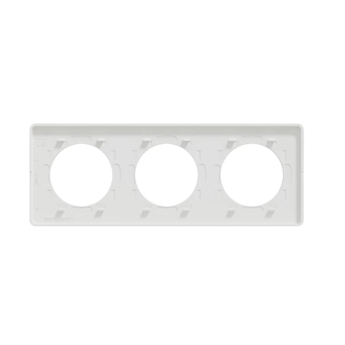 Plaque 3 postes H/V entraxe 71 mm - Odace Touch - Schneider