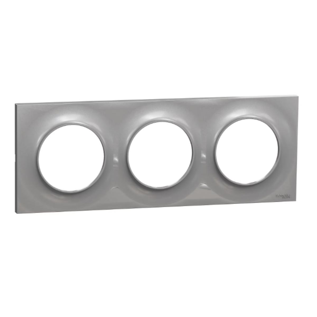 Plaque 3 postes H/V 71 mm - Odace Styl - Schneider