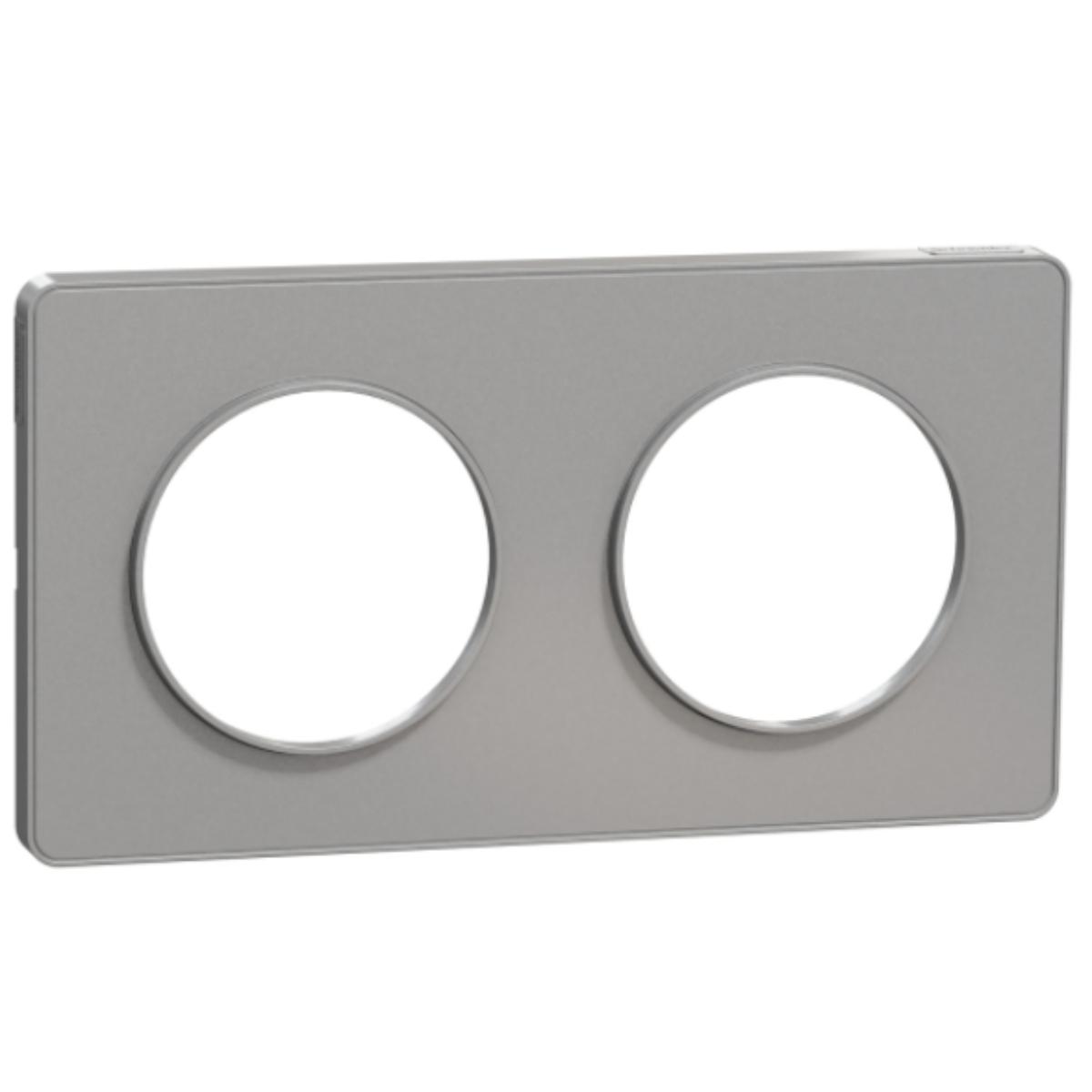 Plaque 2 postes horizontale/verticale - Odace Touch - Schneider