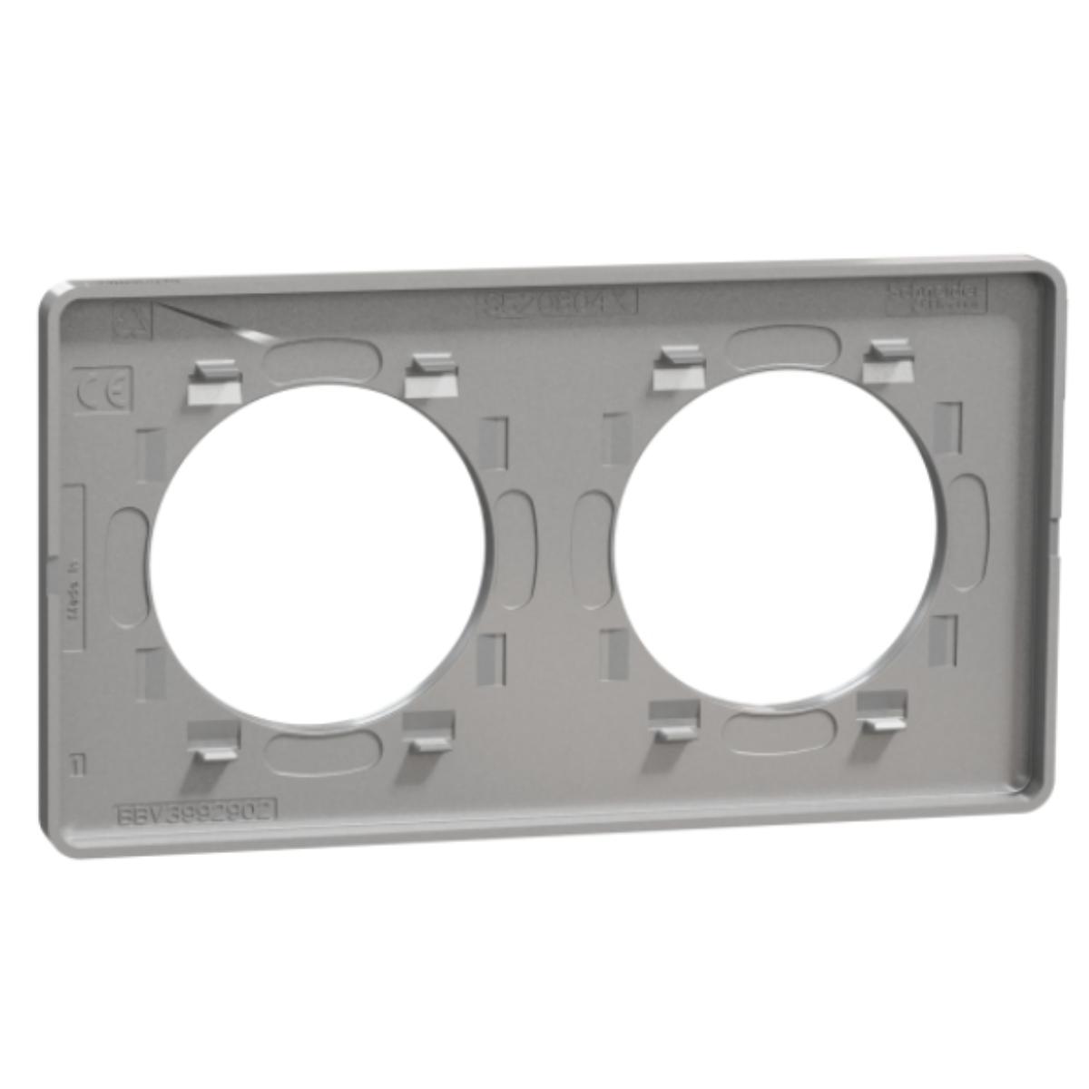 Plaque 2 postes horizontale/verticale - Odace Touch - Schneider