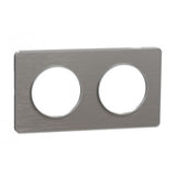 Plaque de finition 2 postes liseré alu Odace Styl - Schneider