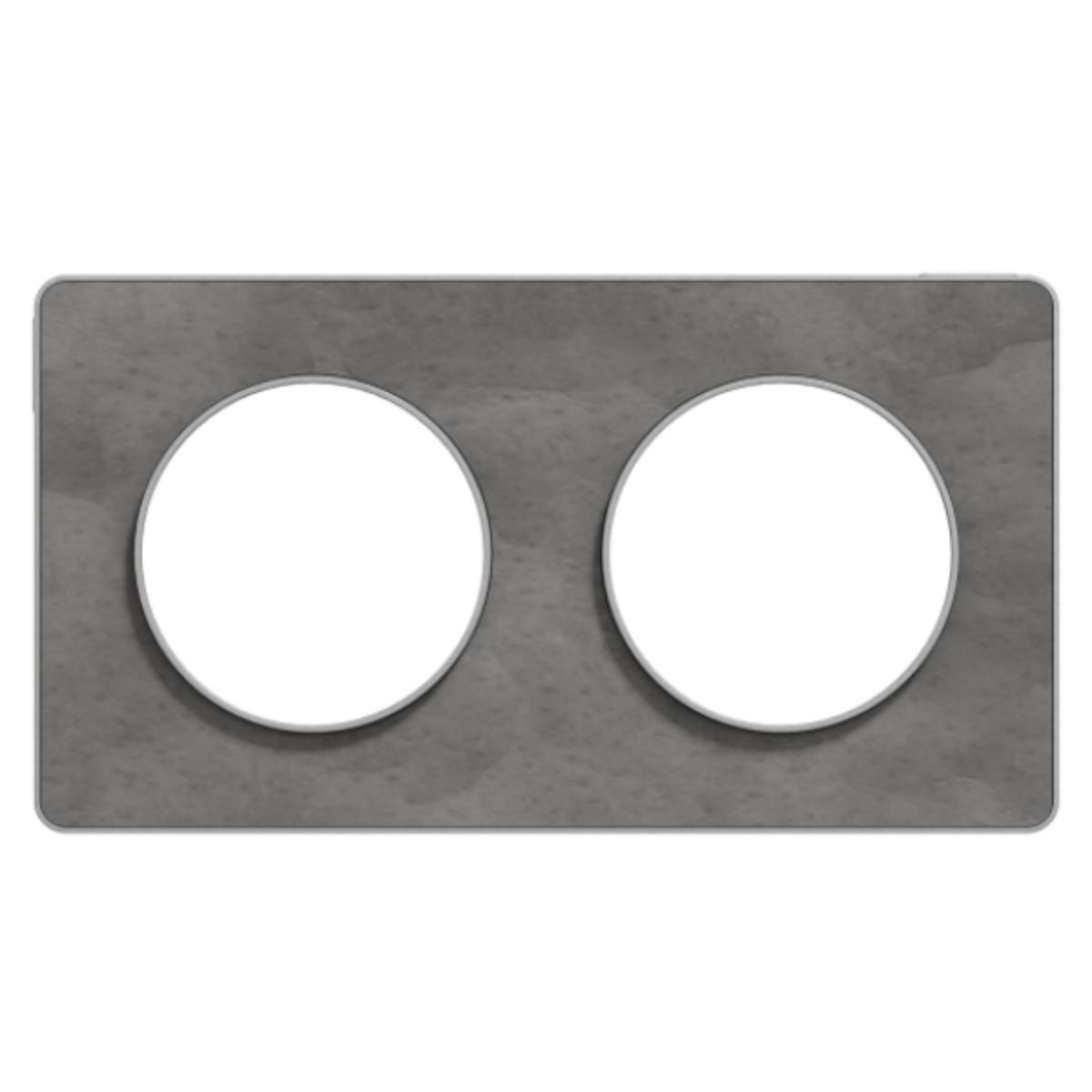 Plaque 2 postes horizontale/verticale - Odace Touch - Schneider