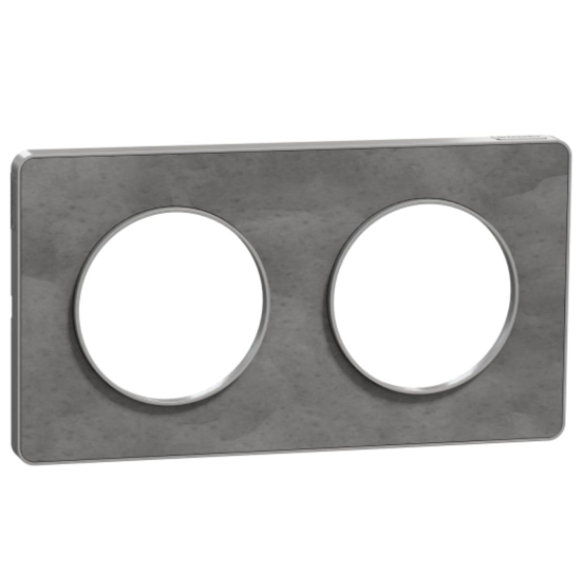 Plaque 2 postes horizontale/verticale - Odace Touch - Schneider