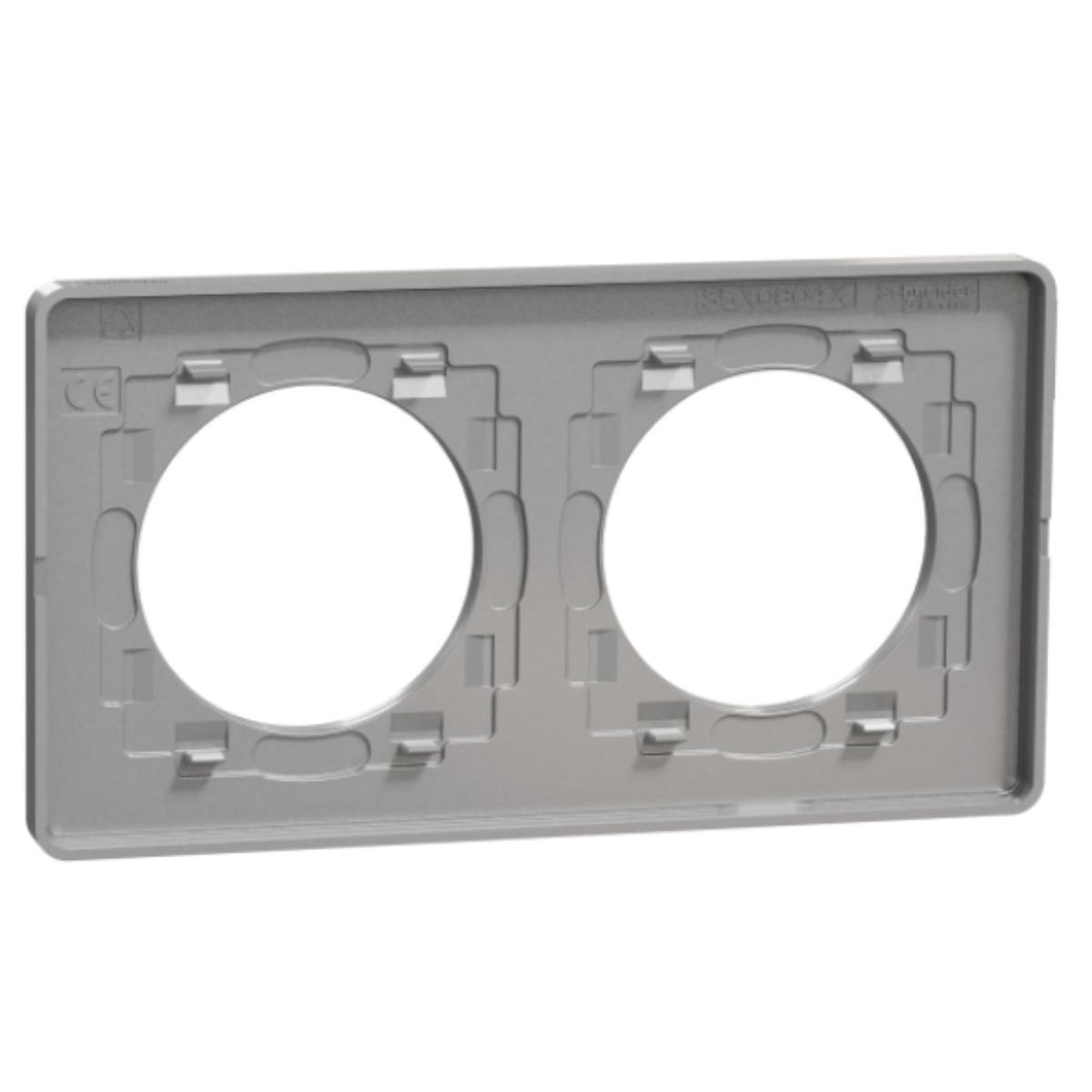 Plaque 2 postes horizontale/verticale - Odace Touch - Schneider