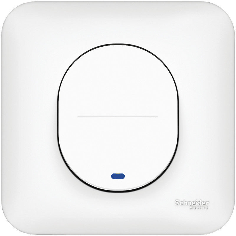 Bouton poussoir lumineux 10A - blanc - Ovalis - Schneider