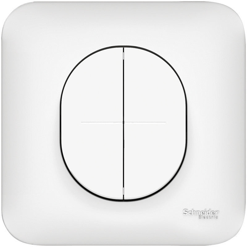 Double bouton poussoir 10A - blanc - Ovalis - Schneider