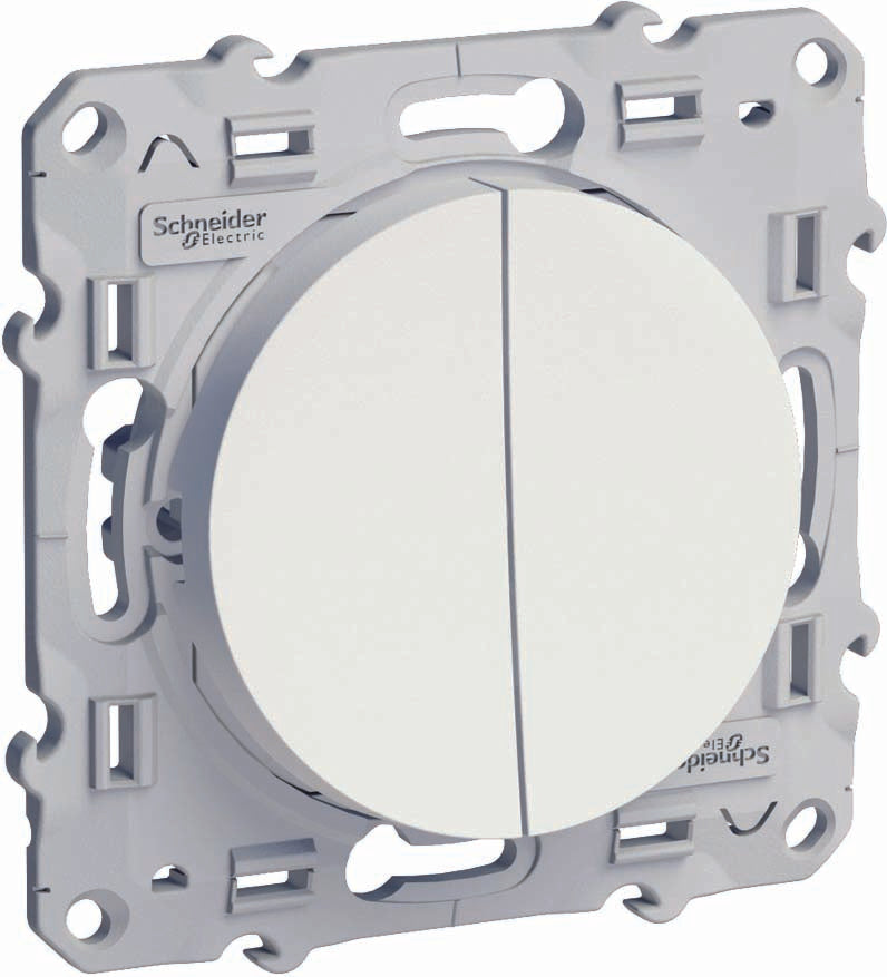 Double interrupteur va-et-vient 250V - Odace - Schneider