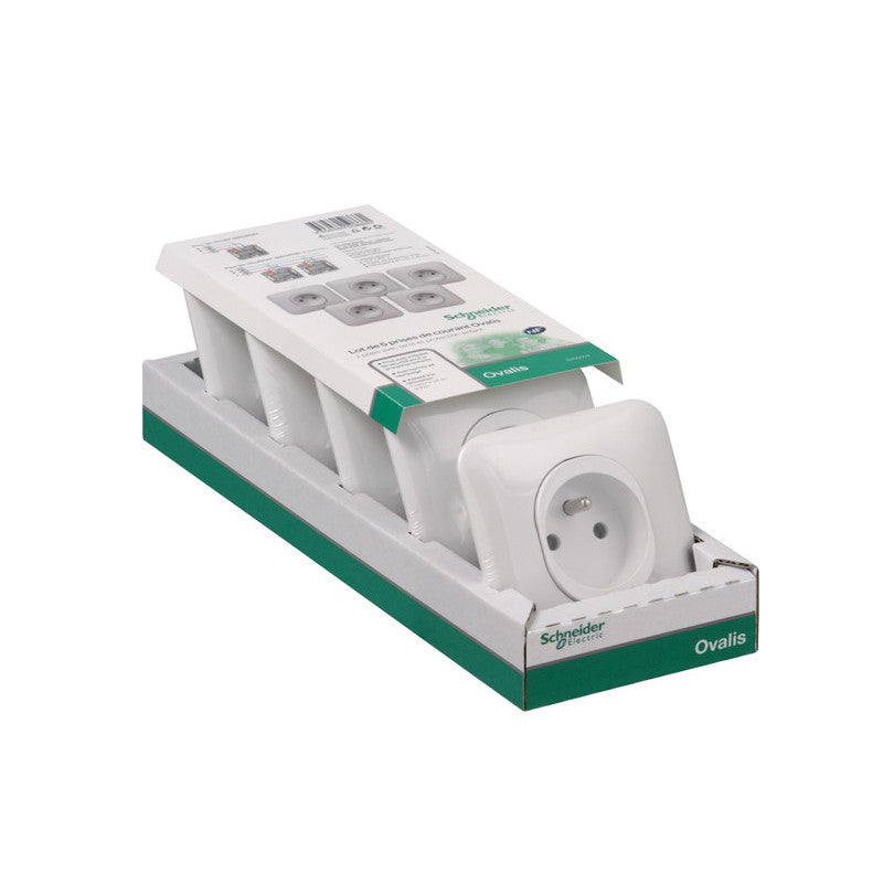 Prise 2P+T 16A connexion auto - Ovalis - Schneider