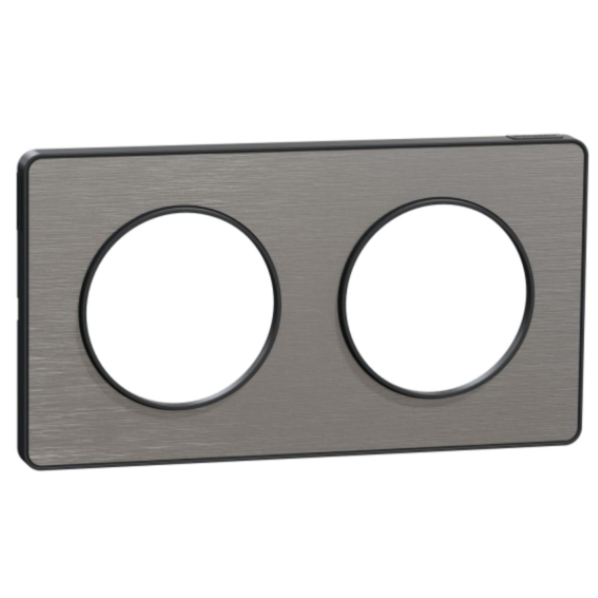 Plaque 2 postes H/V - Odace Touch - Schneider