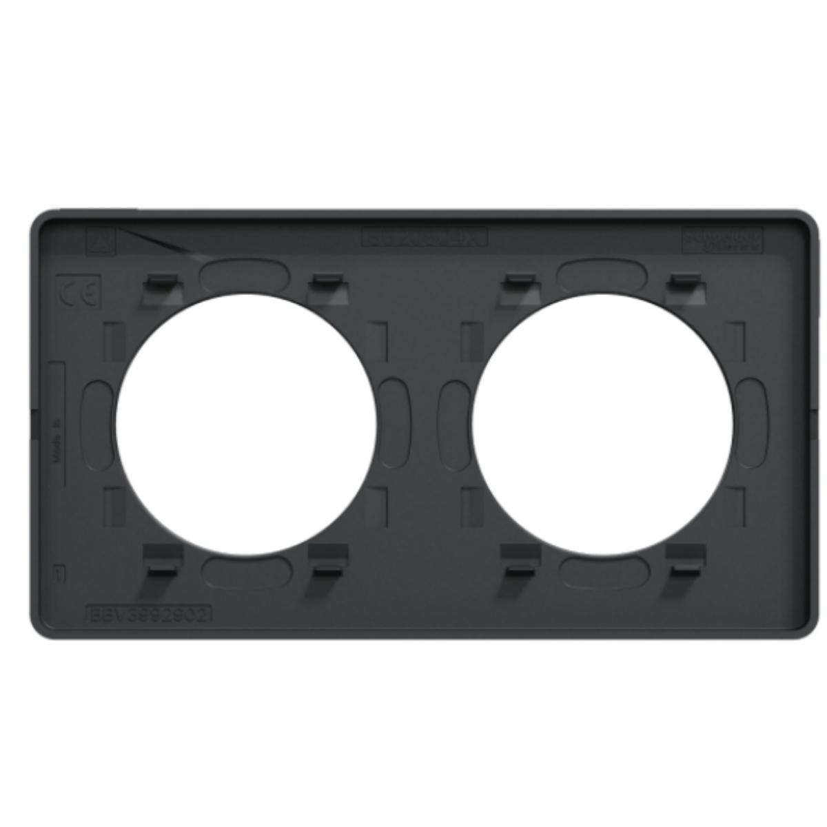 Plaque 2 postes H/V - Odace Touch - Schneider