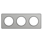 Plaque 3 postes H/V entraxe 71 mm - Odace Touch - Schneider