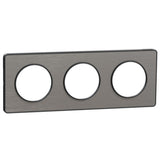Plaque 3 postes H/V entraxe 71 mm - Odace Touch - Schneider