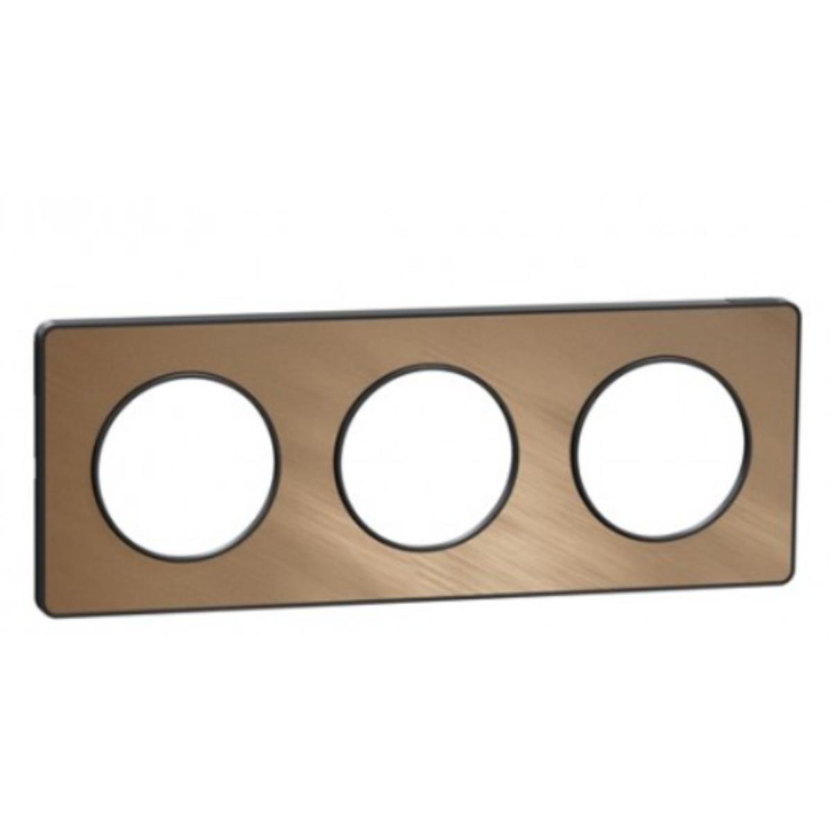 Plaque de finition 3 postes Odace Styl - bronze - Schneider