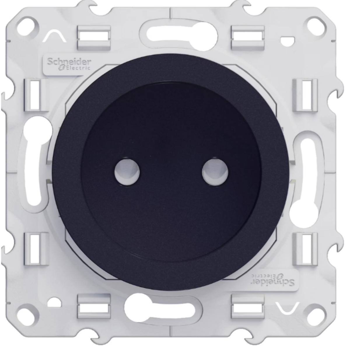 Prise 2P anthracite à vis connexion rapide encastrée - Odace - Schneider